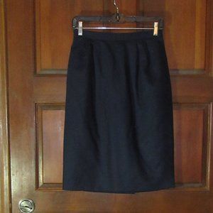 Black Lined Wool Pencil Skirt Size 6